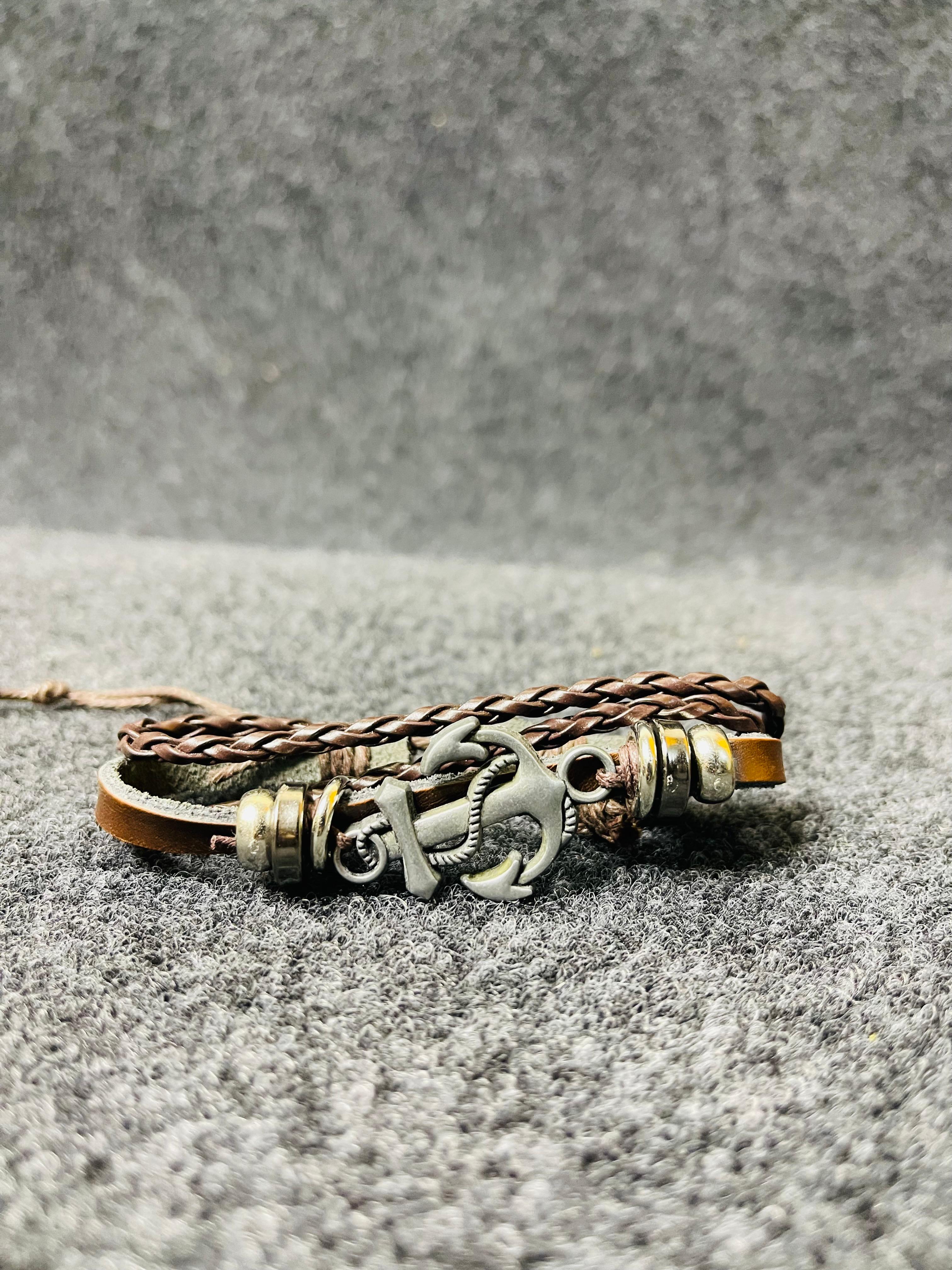 Skull Motif Multi-Layer Leather Bracelet