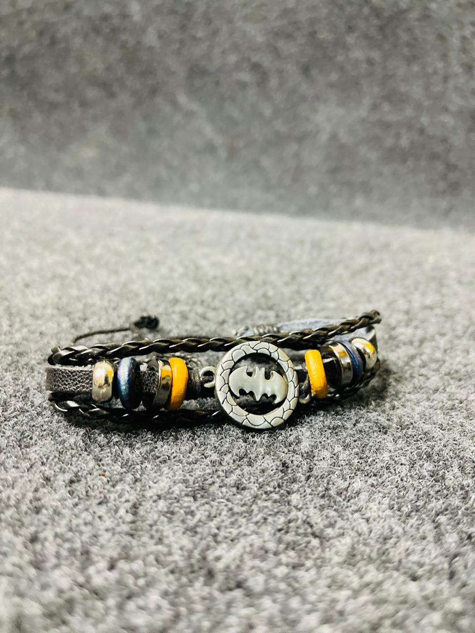 Skull Motif Multi-Layer Leather Bracelet