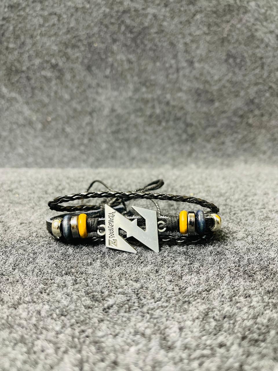 Skull Motif Multi-Layer Leather Bracelet