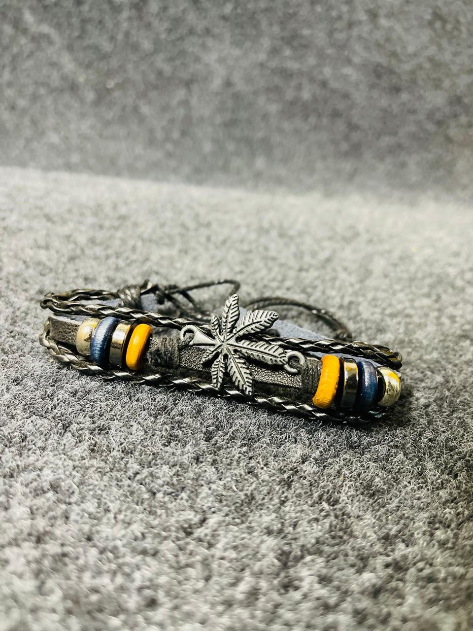 Skull Motif Multi-Layer Leather Bracelet