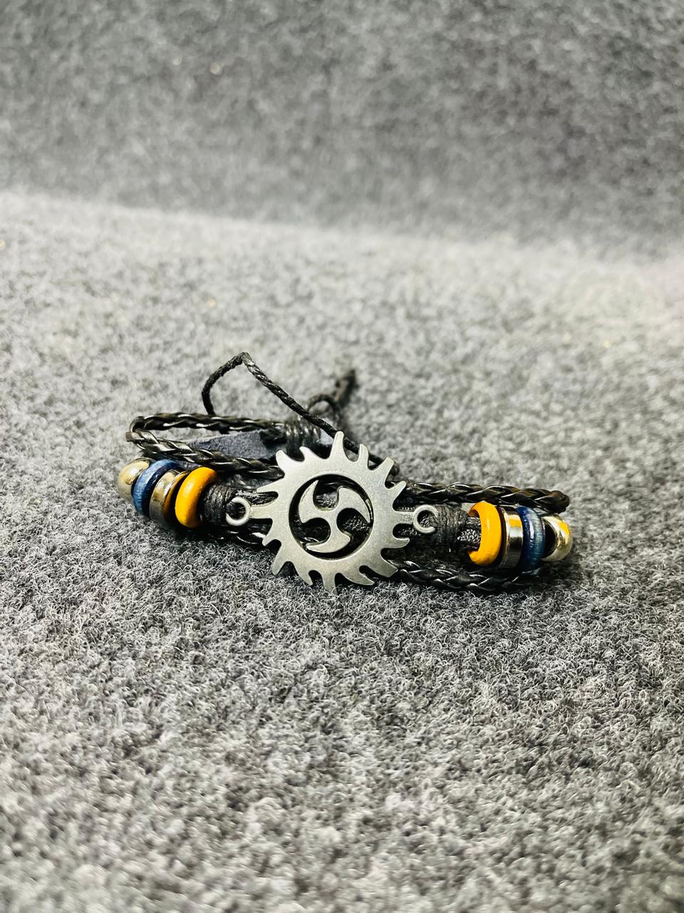 Skull Motif Multi-Layer Leather Bracelet