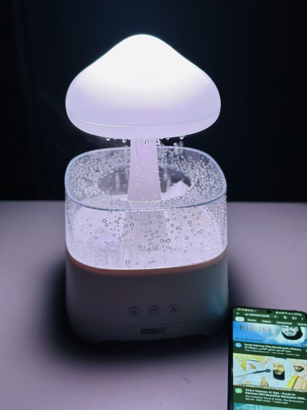 5 IN 1 Bluetooth Speaker Rain Cloud Humidifier with 7 Colors - Image 8