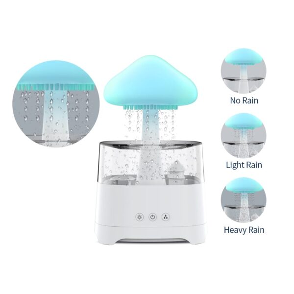 5 IN 1 Bluetooth Speaker Rain Cloud Humidifier with 7 Colors - Image 4